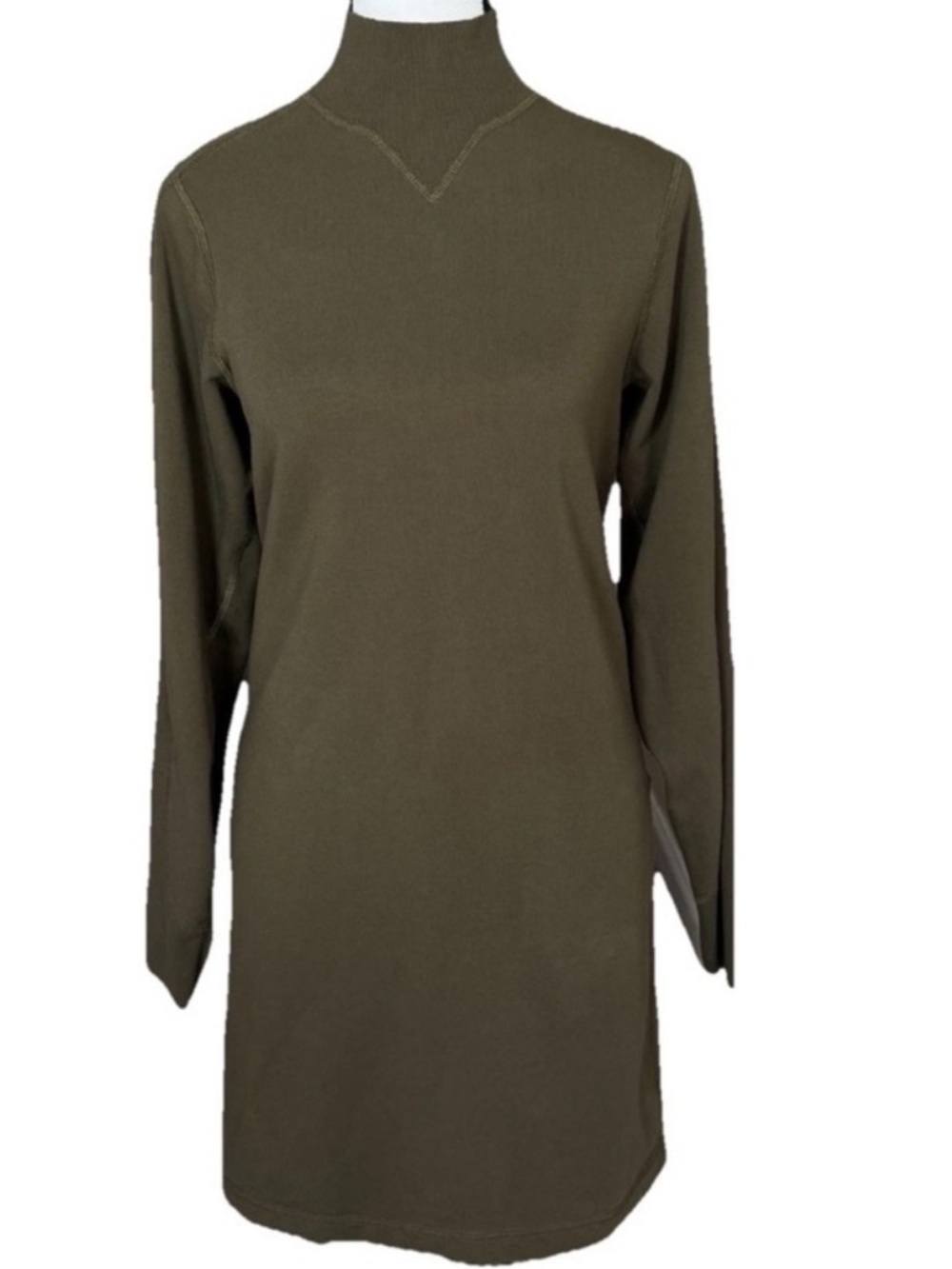 Rag & Bone Sweatshirt Mini Dress Mock Neck Long Sleeve Olive Green Xs Athleisure